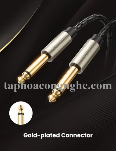Ugreen 10640 5M 6.35mm 6.5mm TS âm thanh Pro audio đầu mạ vàng 24k màu xám AV128 30010640